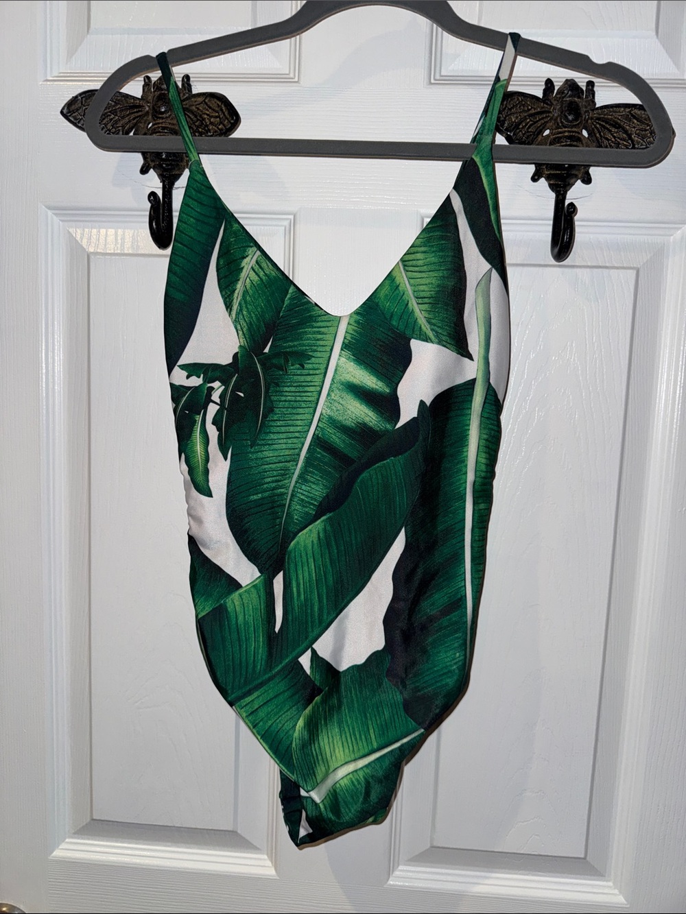 Green Tropical Leaf One-Piece Swimsuit for Kids